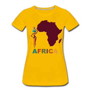 AFRICA/ WHITE T-SHIRT - sun yellow
