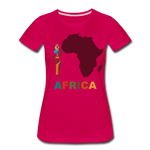 Load image into Gallery viewer, AFRICA/ WHITE T-SHIRT - dark pink
