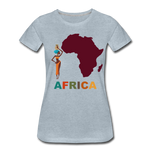 Load image into Gallery viewer, AFRICA/ WHITE T-SHIRT - heather ice blue
