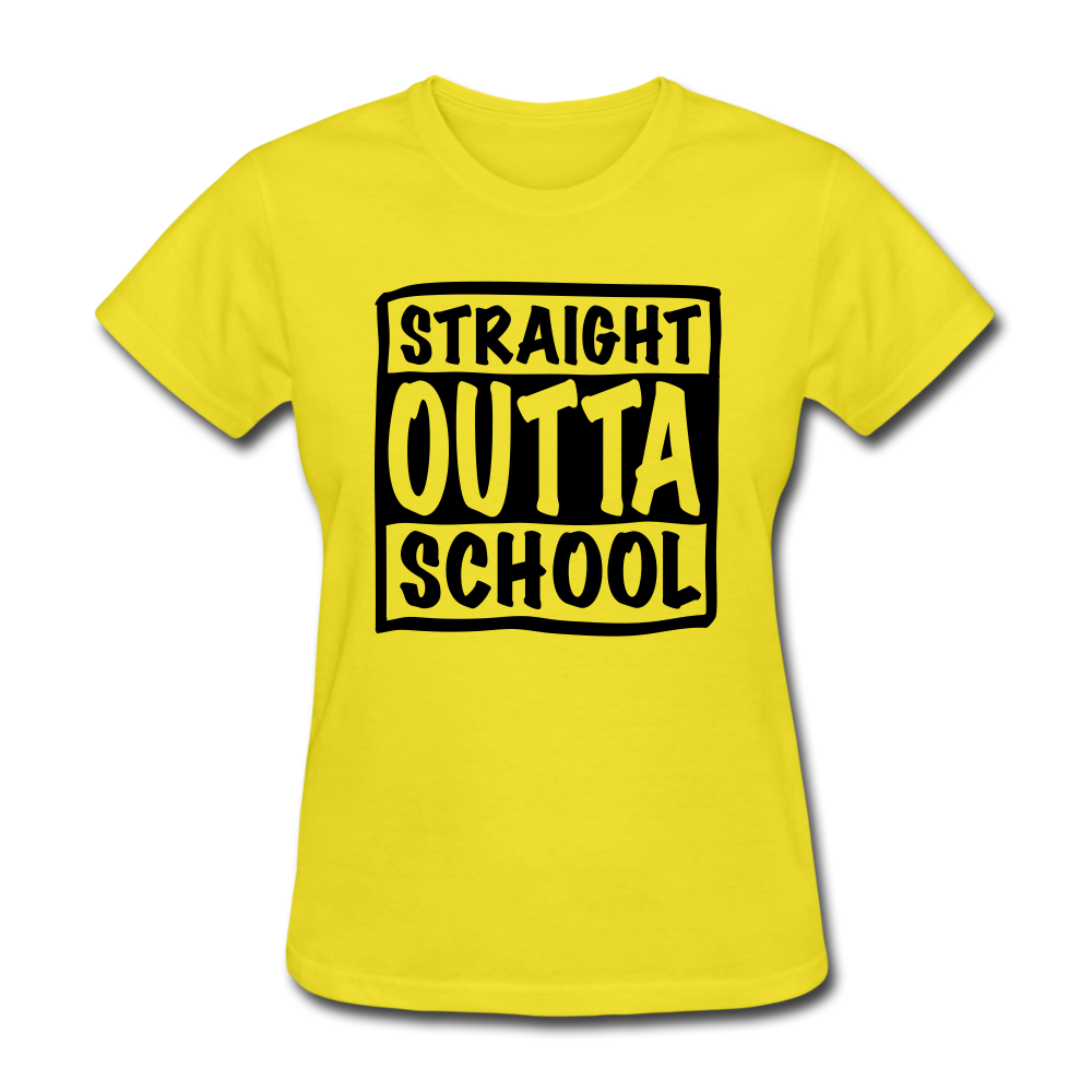 STRAIGHT OUTTA SCHOOL - yellow