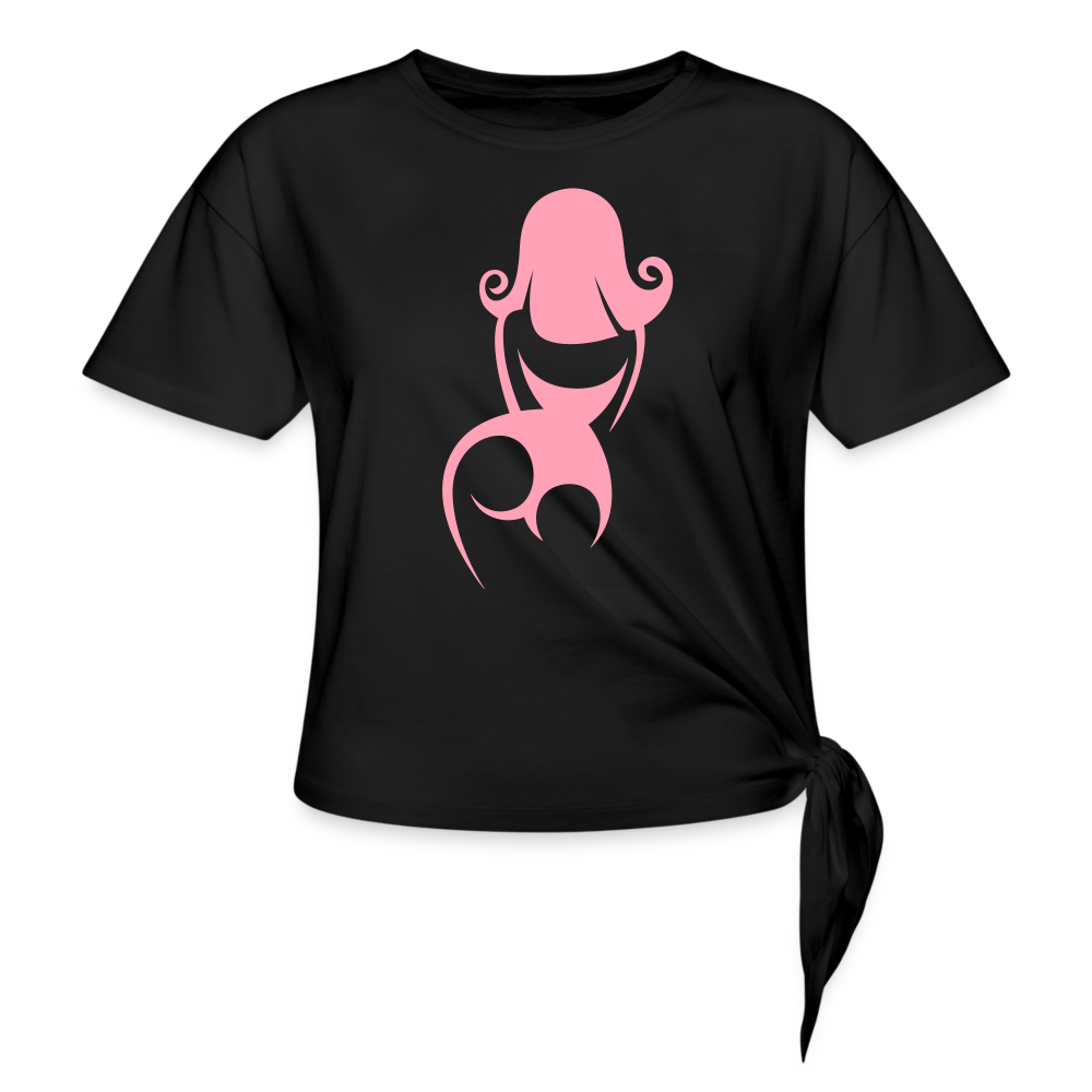 Ms Pink Lady Women's Knotted T-Shirt - black